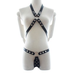 power body harness with chastity belt