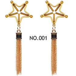 golden five star screwed tassel nipple clamp