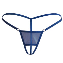 thin strip crotchless spliced with mesh panty t back