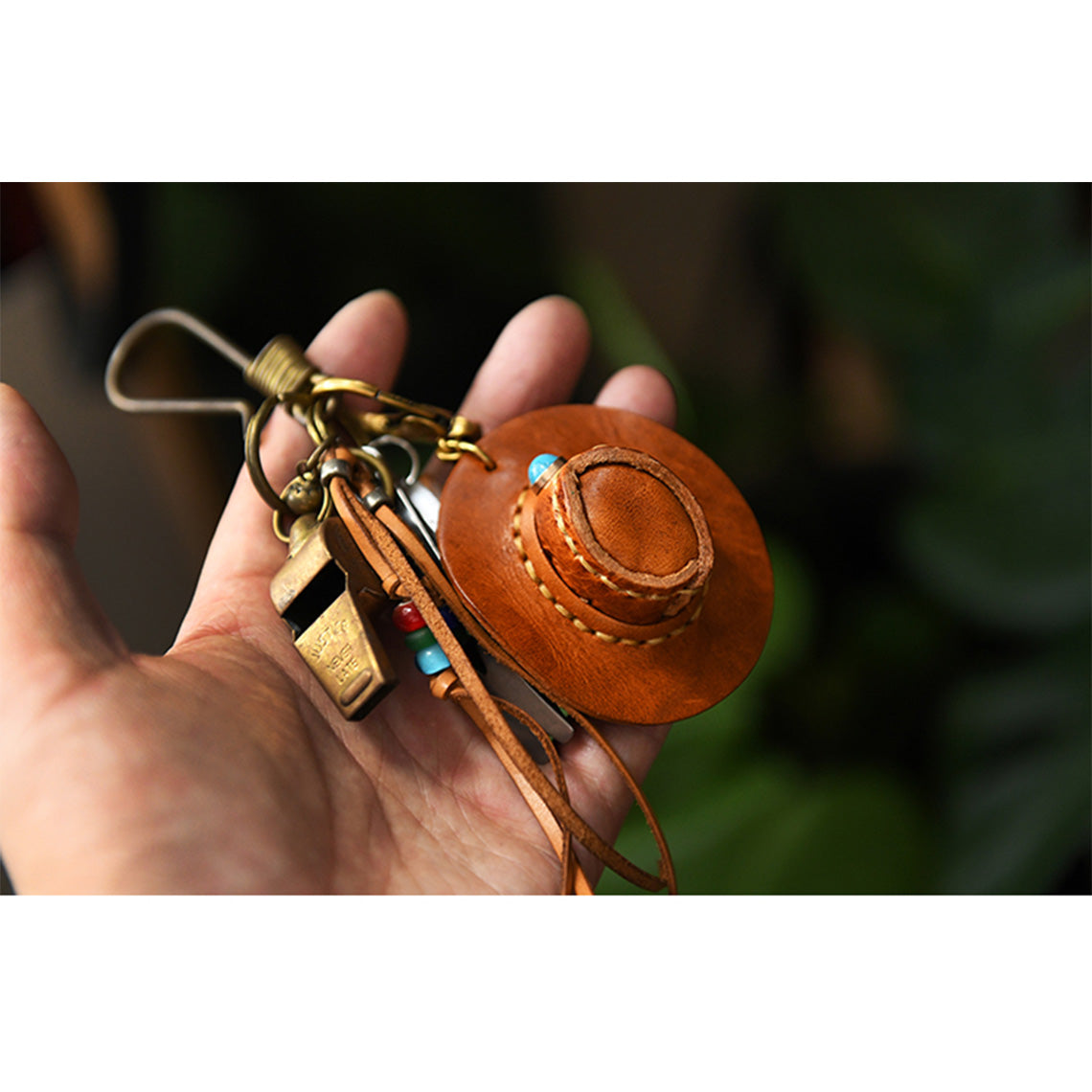 Handmade Leather Cowboy Hat Keychain - Image 11