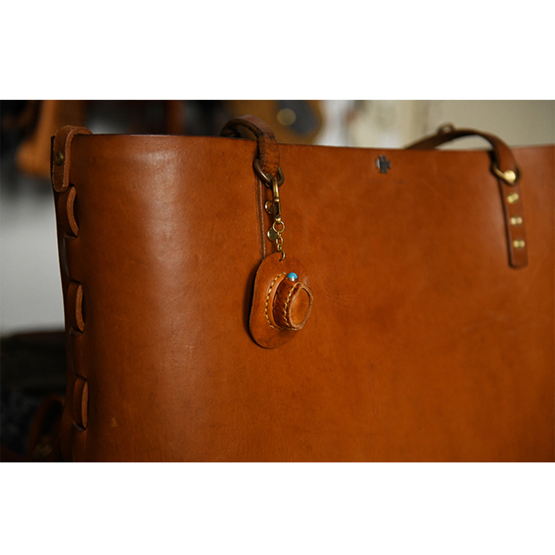 Handmade Leather Cowboy Hat Keychain - Image 6