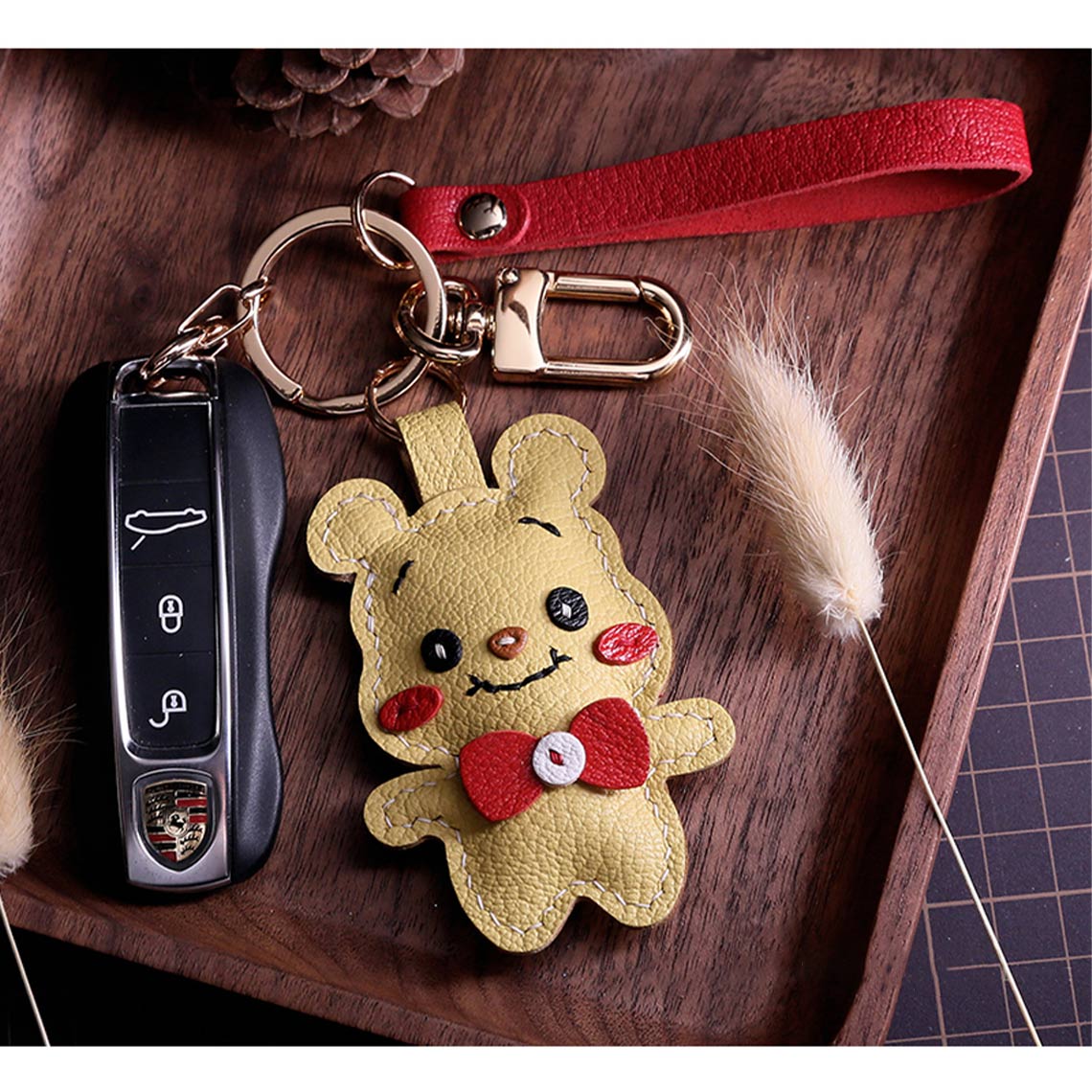 G8activist® Sheep Leather Cute Bear Keychain DIY Kit - Image 2
