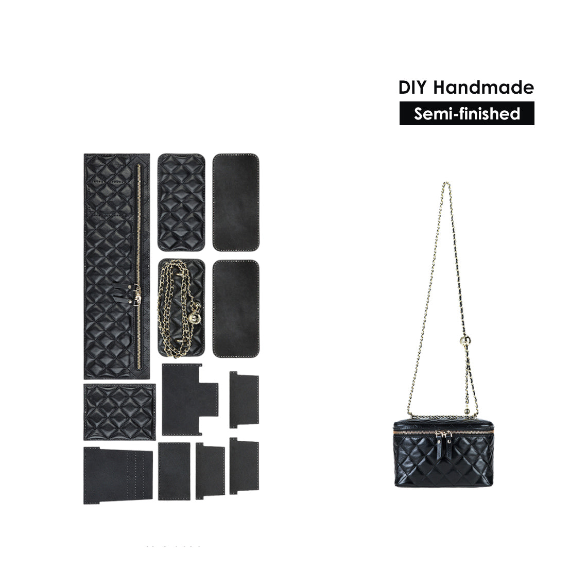 G8activist® Top Grain Leather Quilted Box Bag DIY Kits