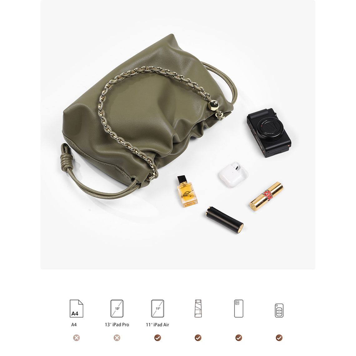 G8activist® Leather Drawstring Chain Clutch DIY Kit - Image 6