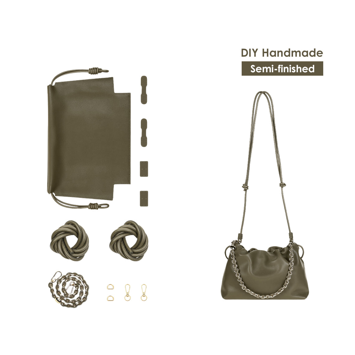 G8activist® Leather Drawstring Chain Clutch DIY Kit