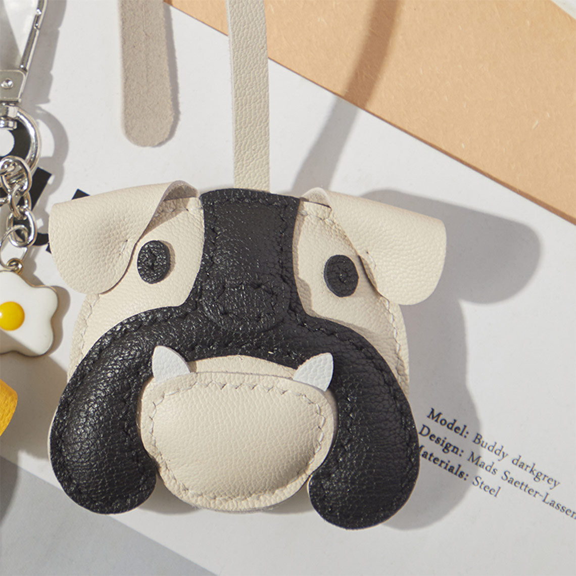 G8activist® Sheep Leather Bulldog Keychain DIY Kits - Image 3