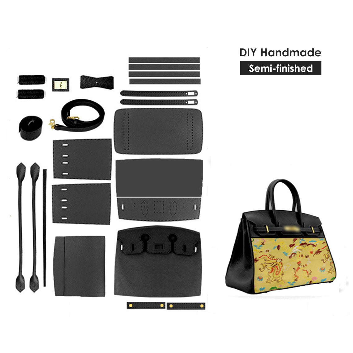 G8activist® Top Grain Leather Dustbag Recycle Platinum Bag DIY Kit - Image 11