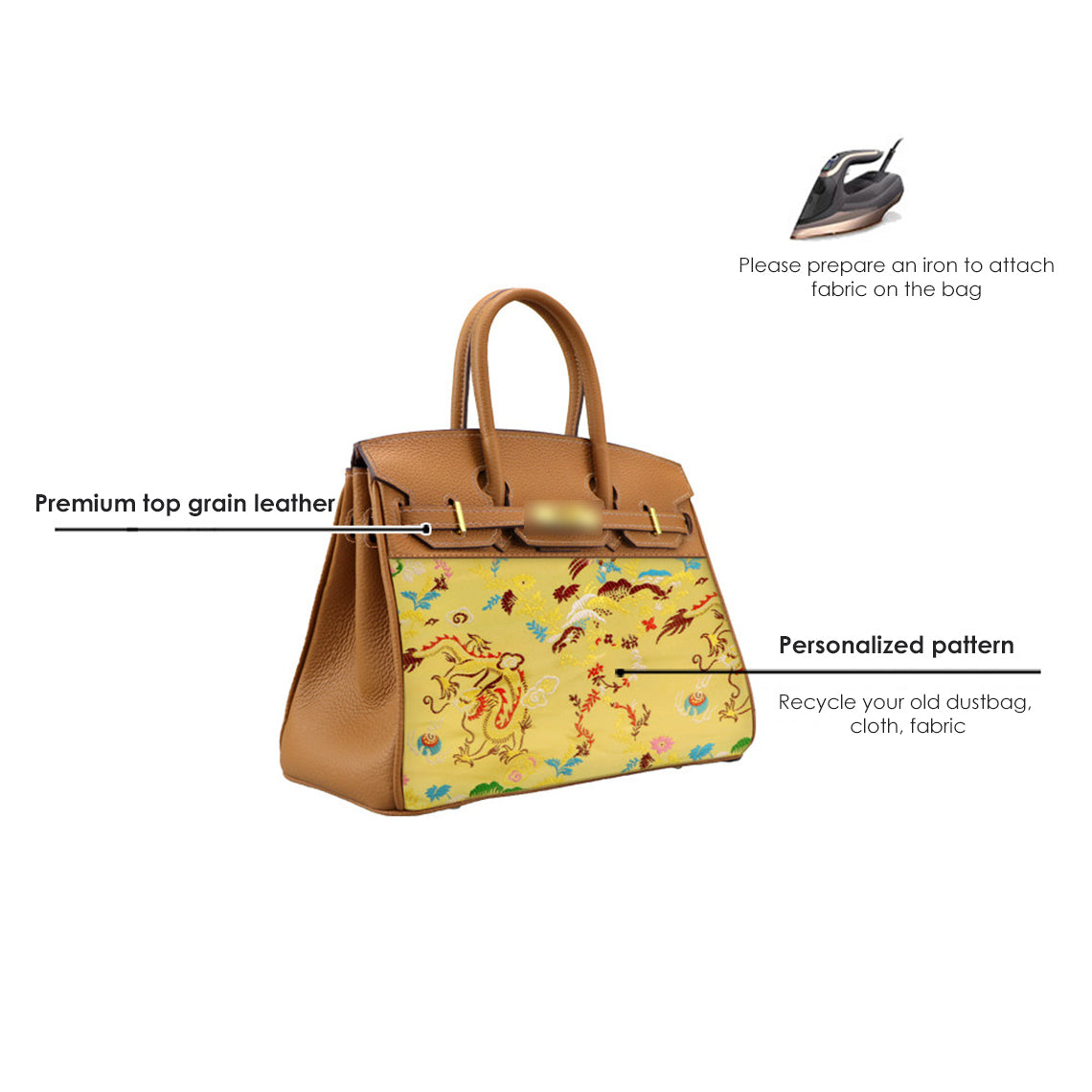 G8activist® Top Grain Leather Dustbag Recycle Platinum Bag DIY Kit - Image 6