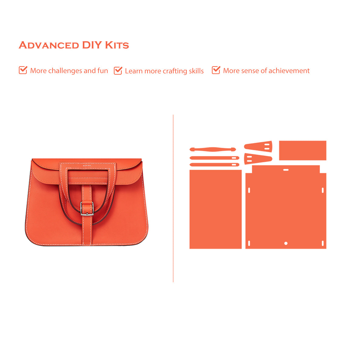 G8activist® Full Grain Leather Inspired Mini Horseshoe Bag – Advanced DIY Kits