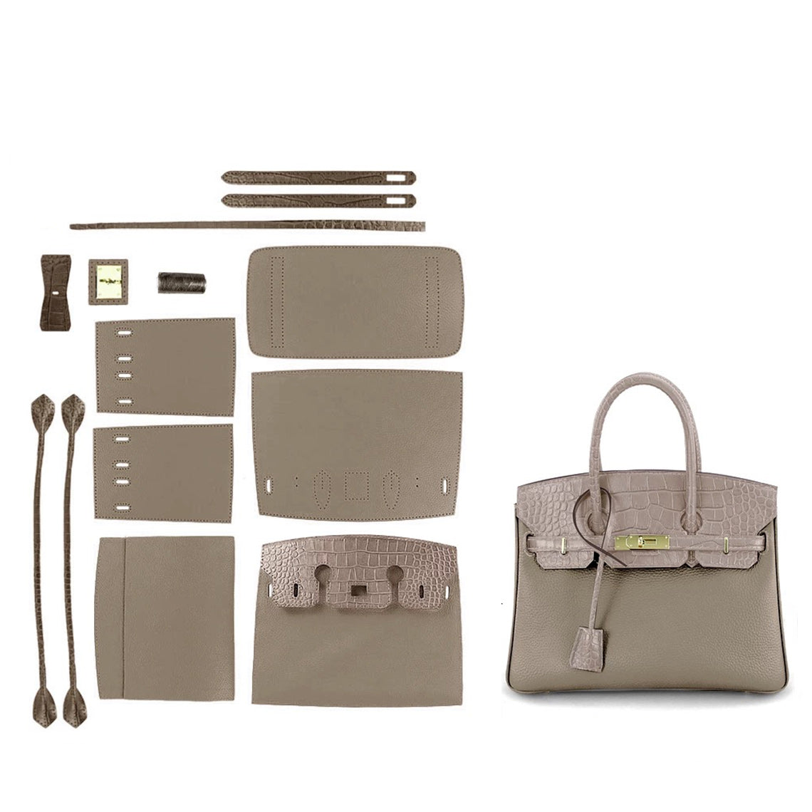 G8activist® Top Grain Leather Bi-color Platinum Bag DIY Kit - Image 12