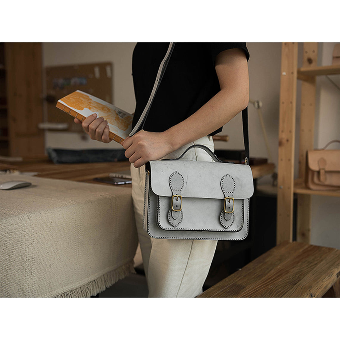 G8activist® Vegetable Tanned Leather Satchel Crossbody Bag DIY Kits - Image 4