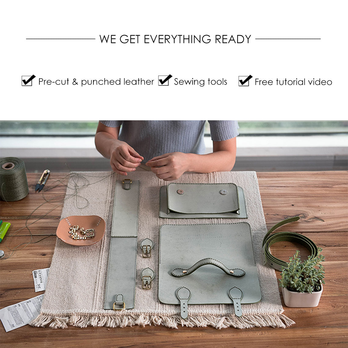 G8activist® Vegetable Tanned Leather Satchel Crossbody Bag DIY Kits - Image 7