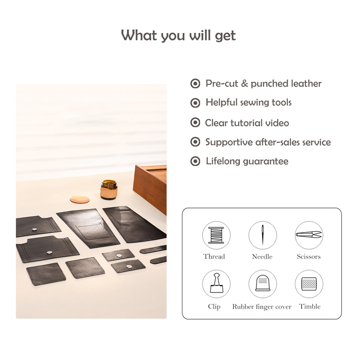 G8activist® Top Grain Leather Inspired Cargo Tote Bag DIY Kit - Image 5