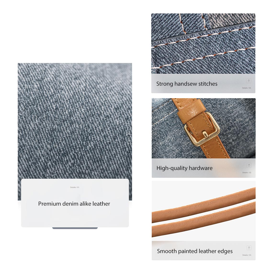 G8activist® Leather Contrast Denim Handbag DIY Kits - Image 11