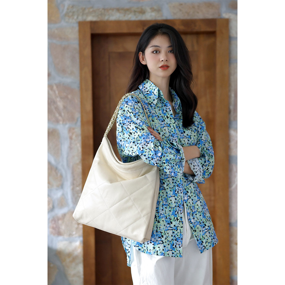 G8activist® Top Grain Leather Quilted Chain Tote Bag DIY Kit - Image 2