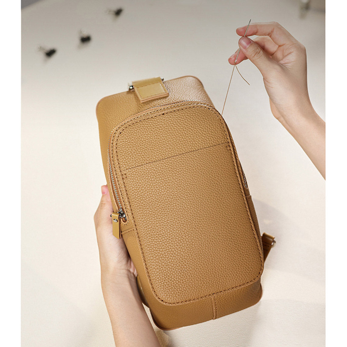 G8activist® Top Grain Leather Men Fanny Pack Waist Bag DIY Kit - Image 2