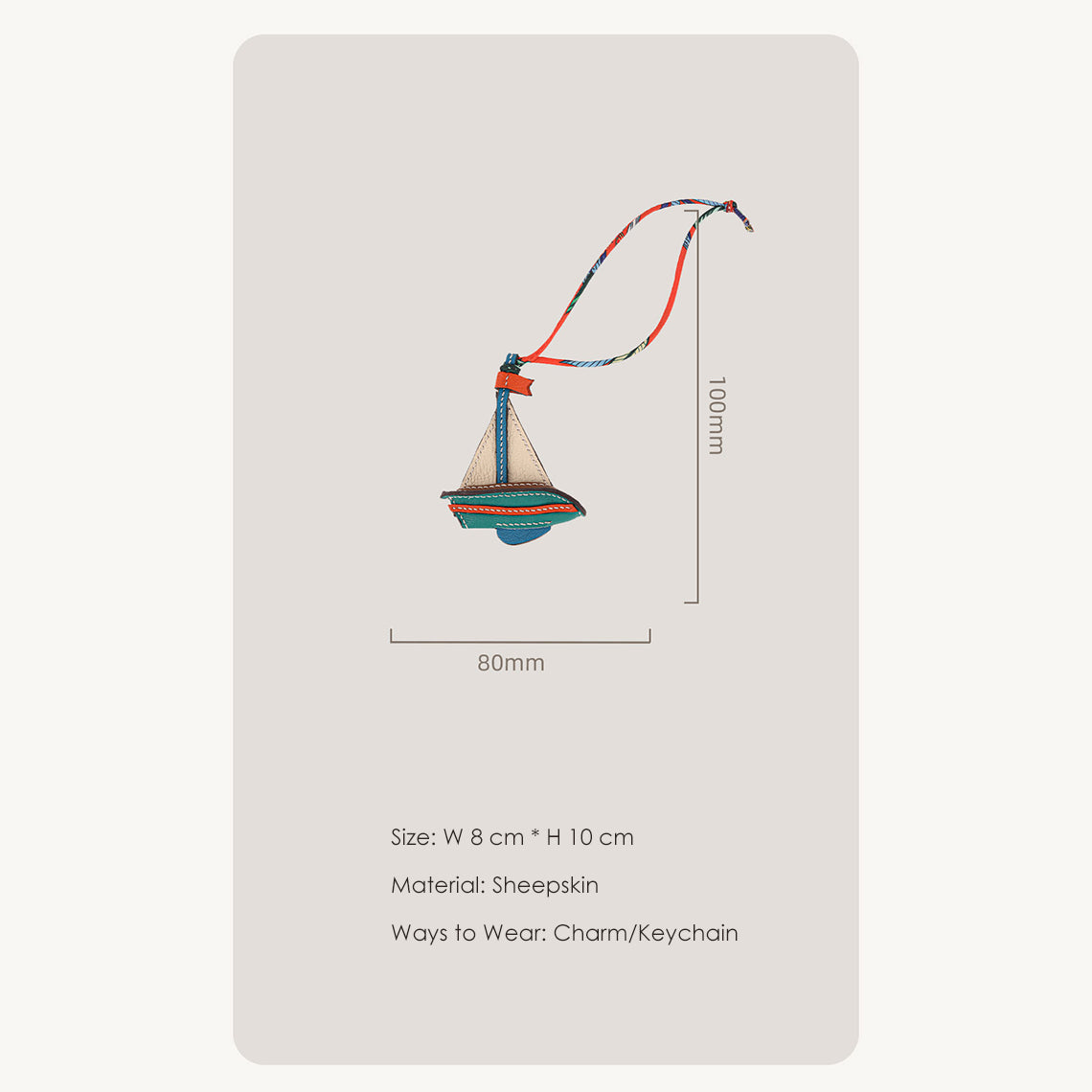 G8activist® Sheep Leather Sailboat Keychain Charm DIY Kits - Image 3