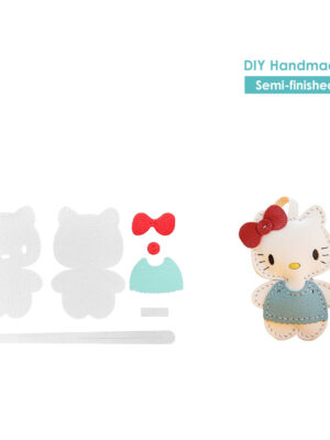 Diggsw® Sheep Leather Little Kitty Keychain Charm DIY Kit