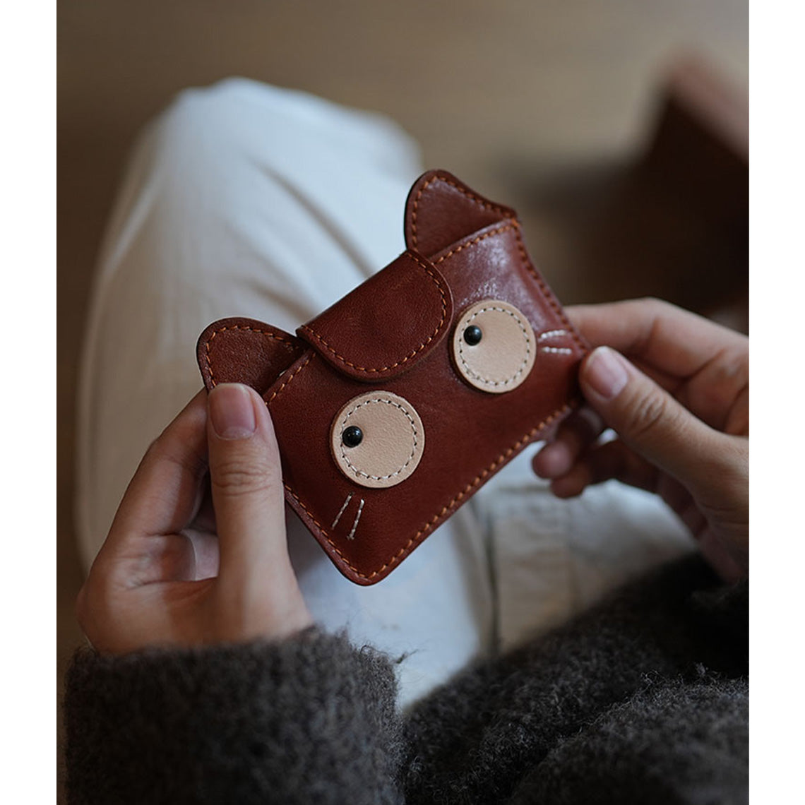 Vegetable Tanned Leather Small Kitty Purse - Image 5