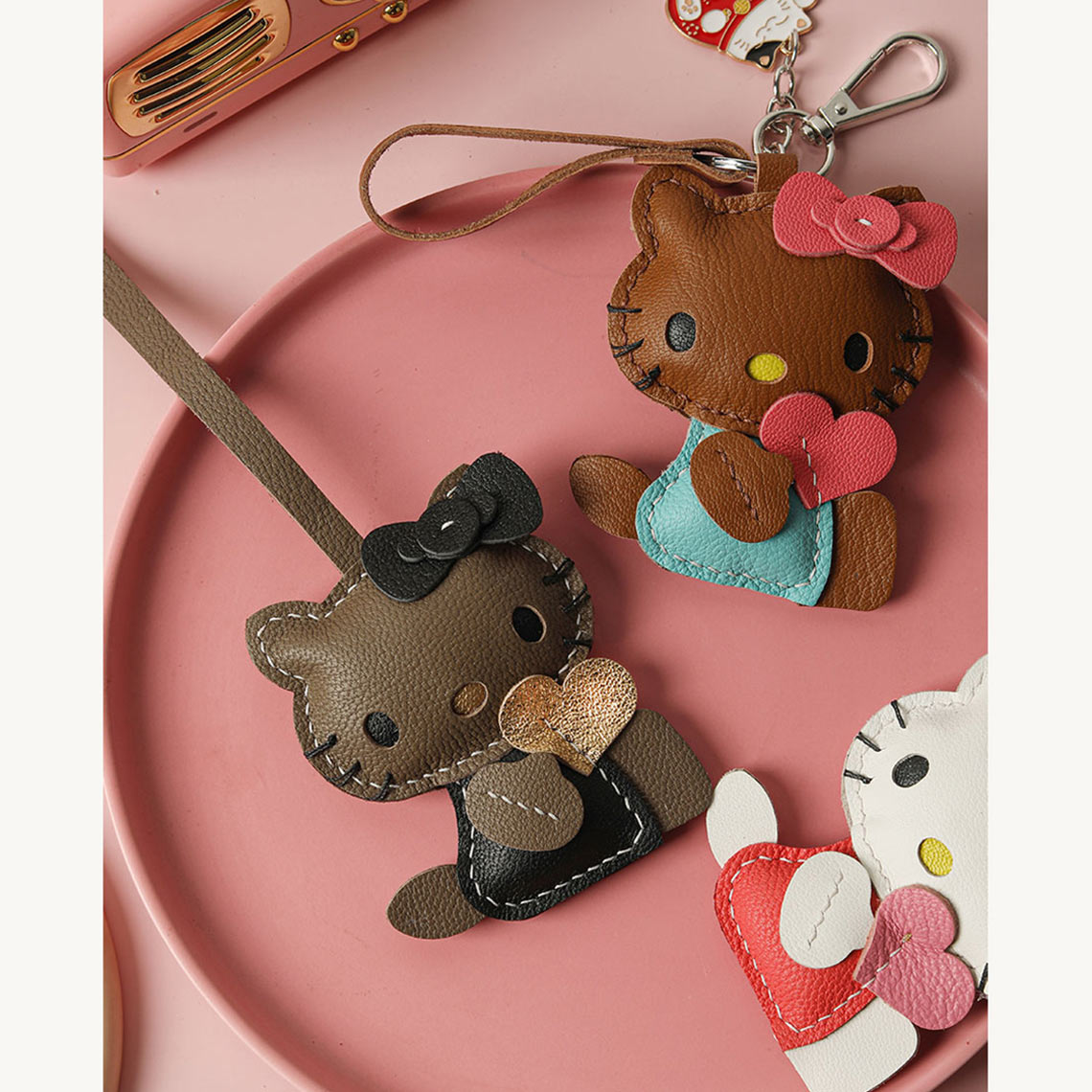 G8activist® Sheep Leather Loving Heart Kitty Keychain DIY Kit - Image 9