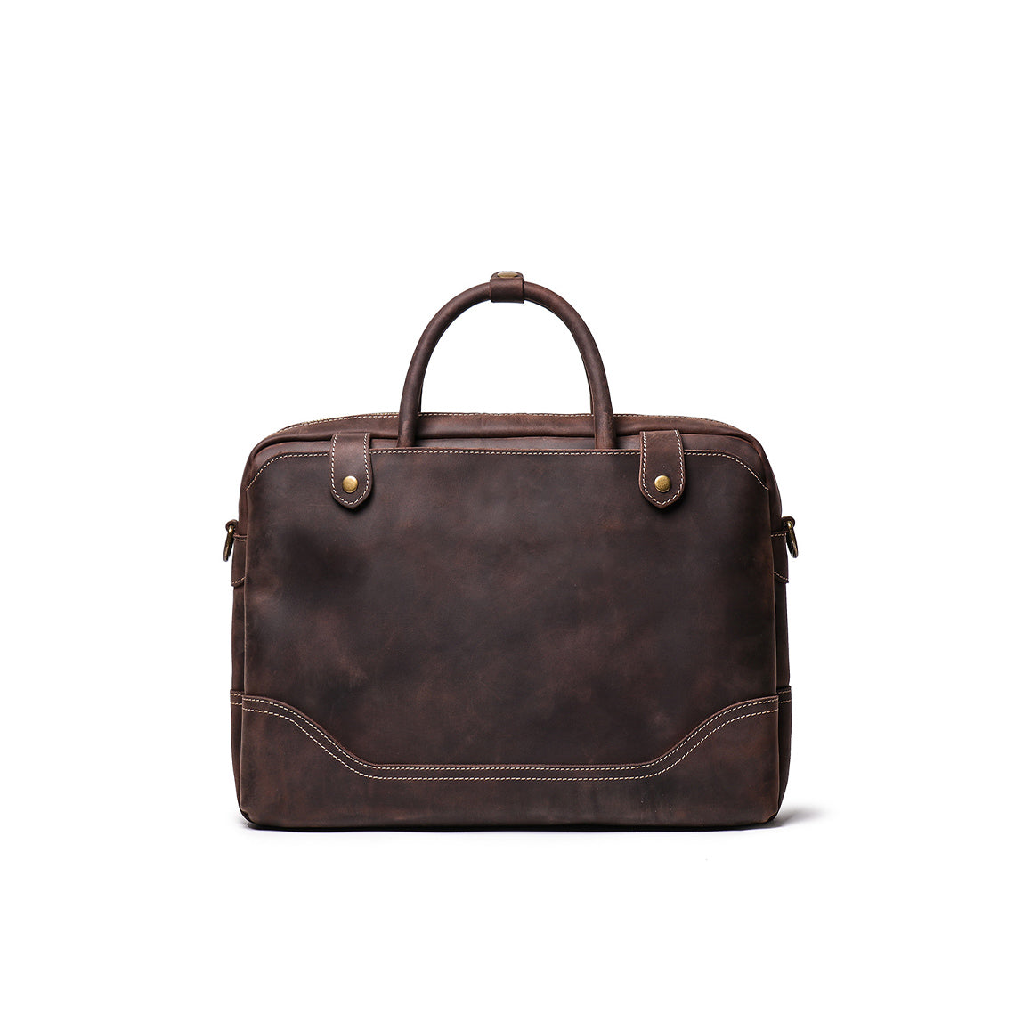 Crazy Horse Leather Men's Briefcase Handbag - Image 8