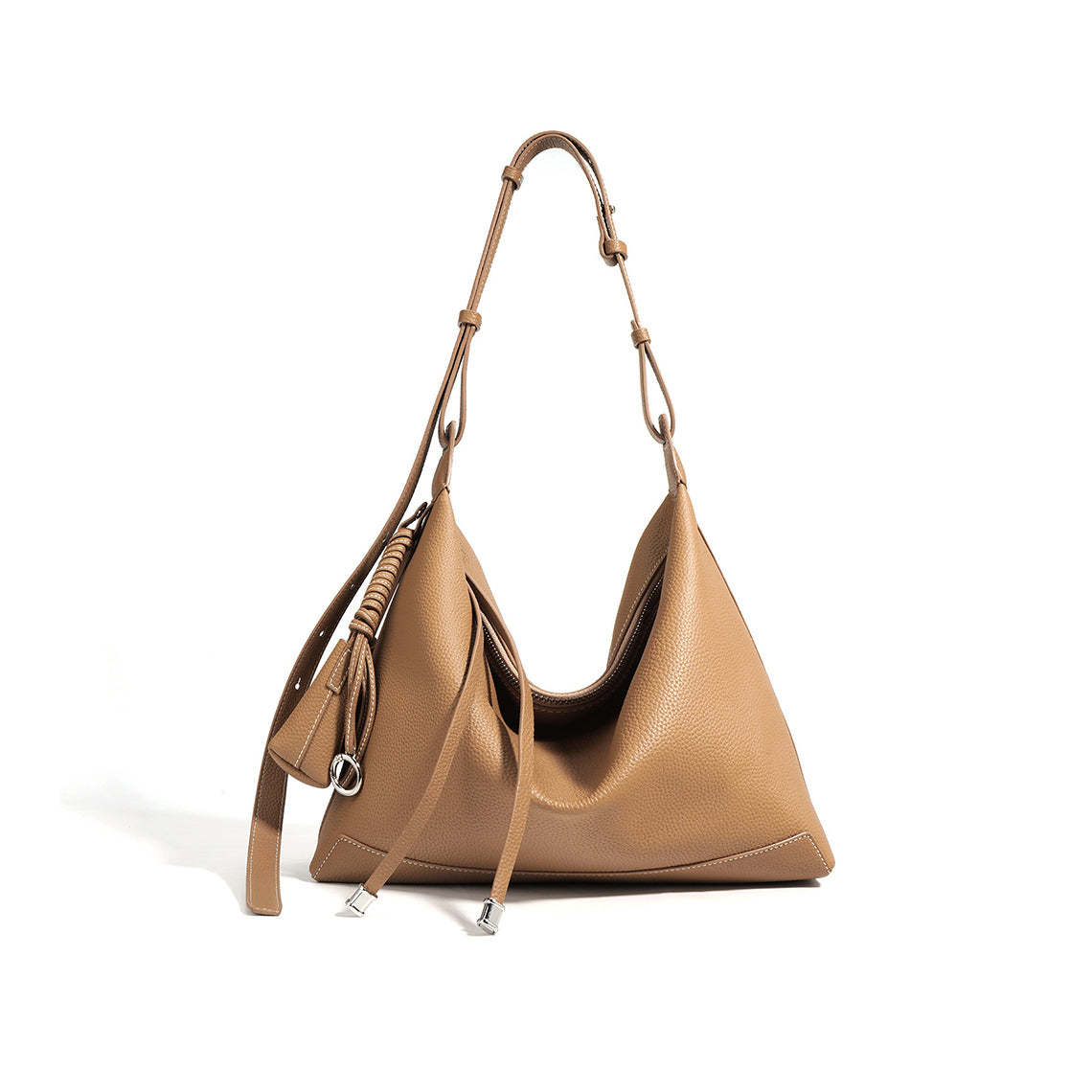Top Grain Leather Simple Hobo Bag - Image 6
