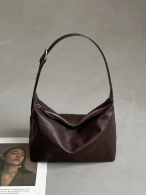 Vegetable Tanned Leather Minimalist Shoulder Bag