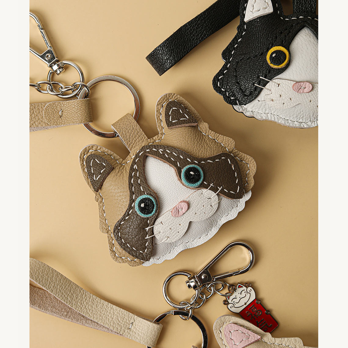 G8activist® Sheep Leather Little Cat Keychain DIY Kit - Image 4