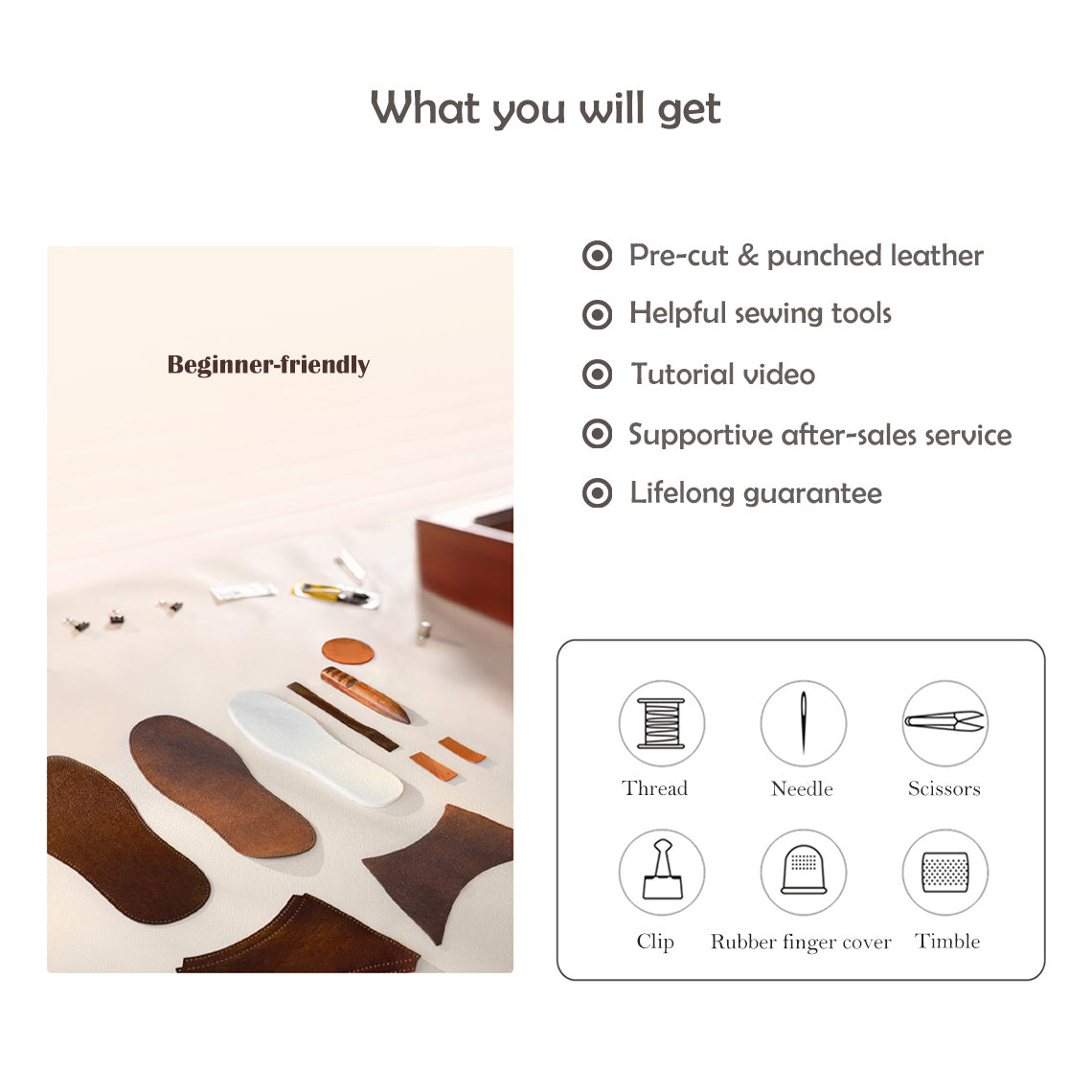 G8activist® Top Grain Leather Home Slippers DIY Kits - Image 3