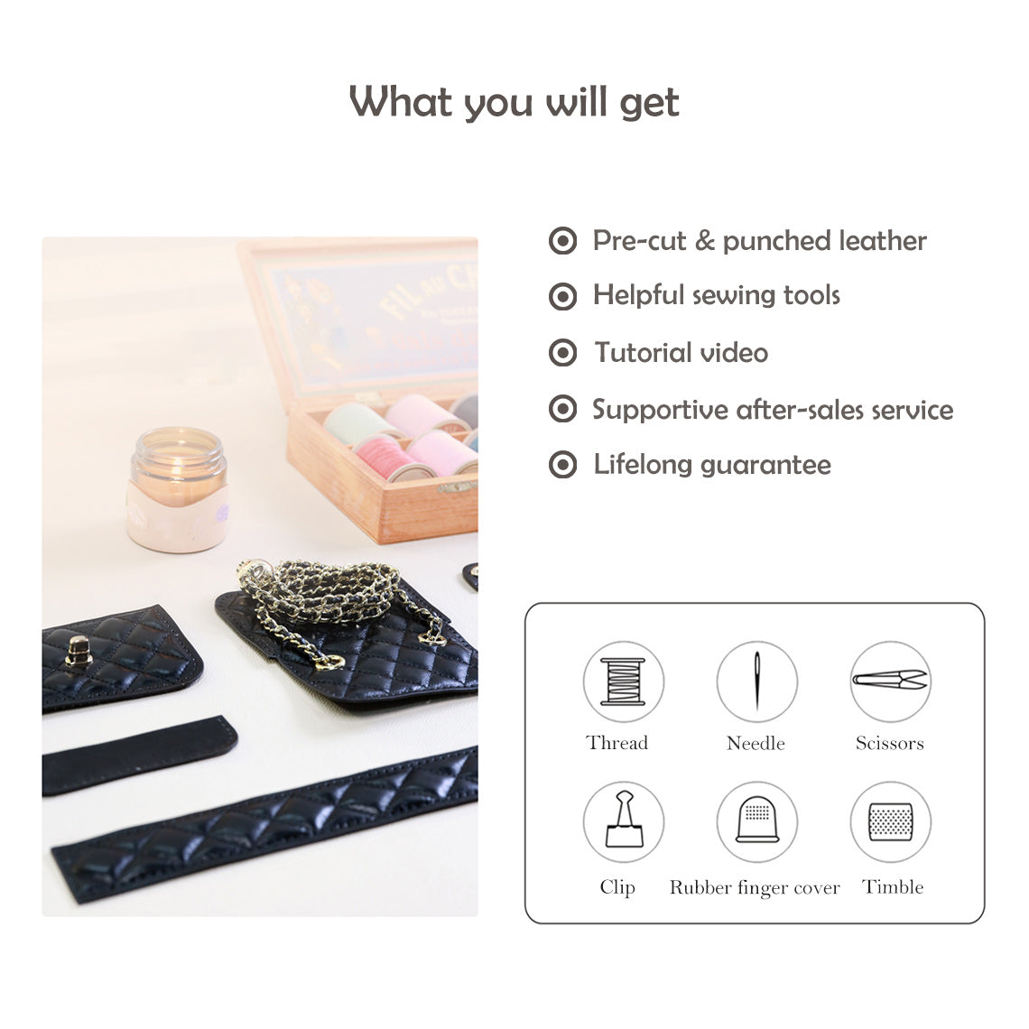 G8activist® Top Grain Leather Quilted Lipstick Pouch DIY Kits - Image 5