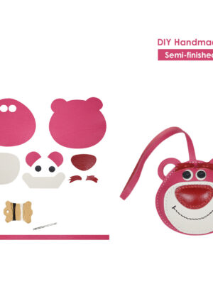 Diggsw® Leather Pink Strawberry Bear Bag Charm DIY Kit