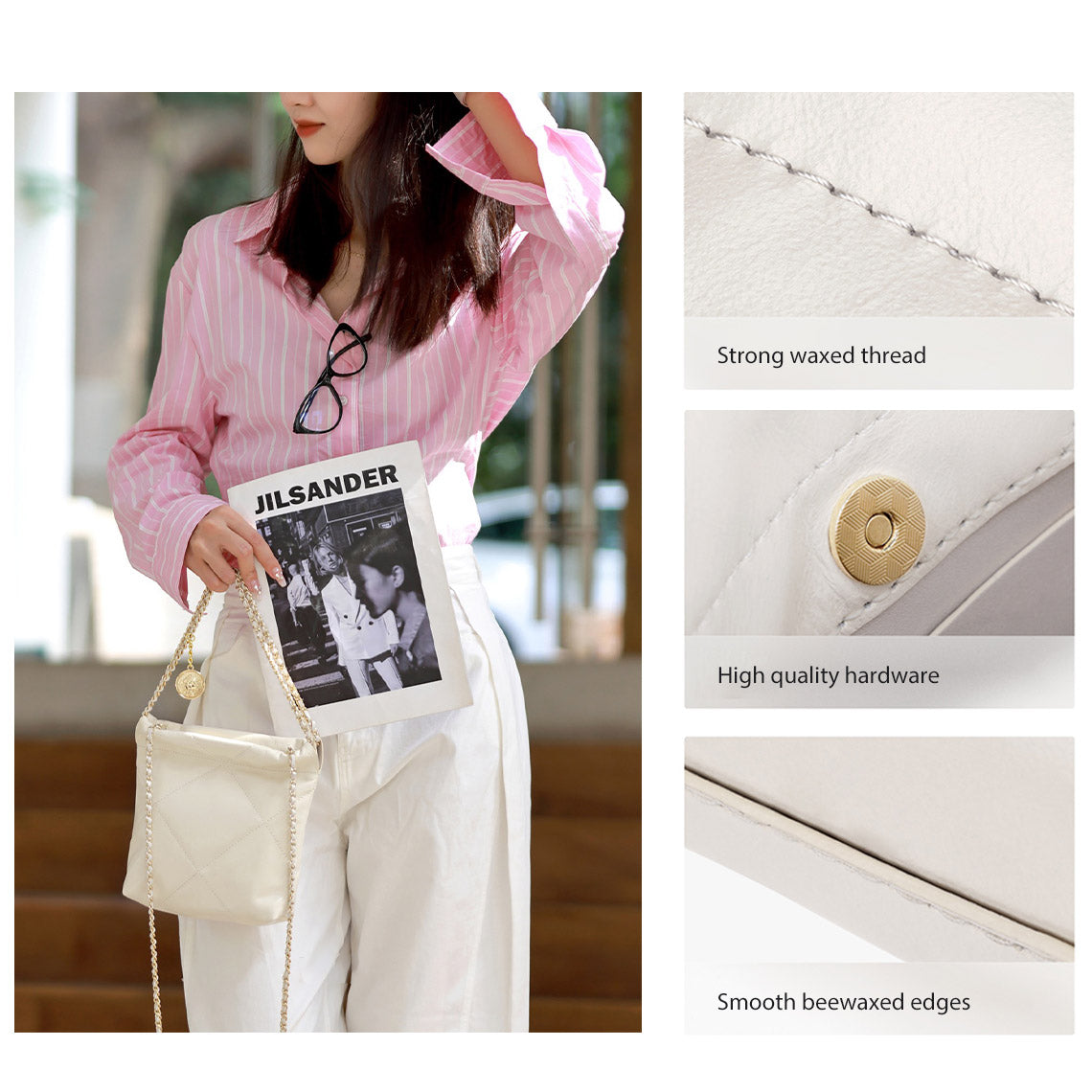 G8activist® Quilted Leather Chain Purse DIY Kit - Image 4