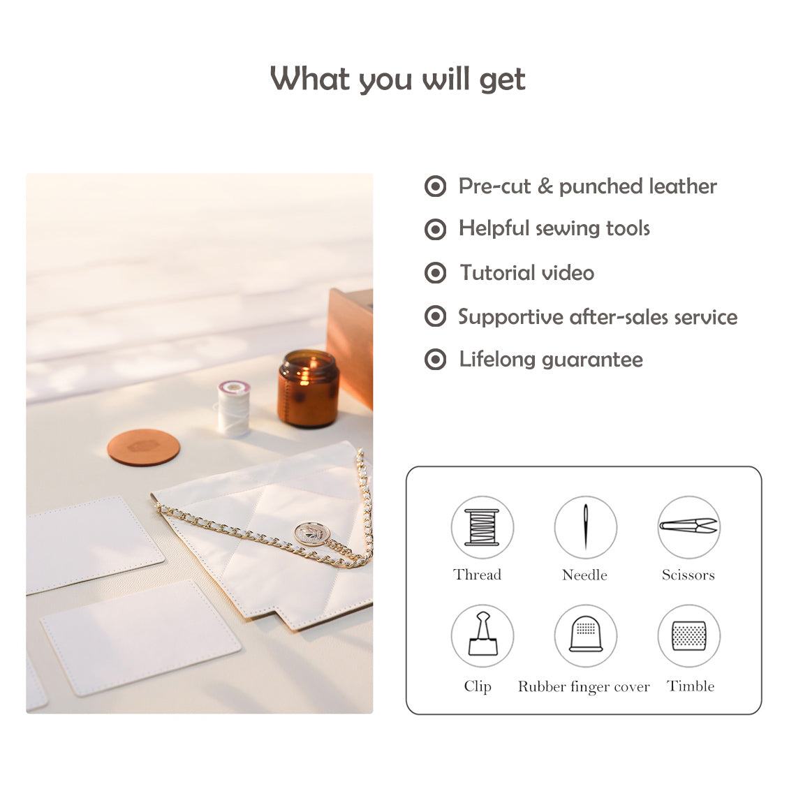 G8activist® Quilted Leather Chain Purse DIY Kit - Image 2