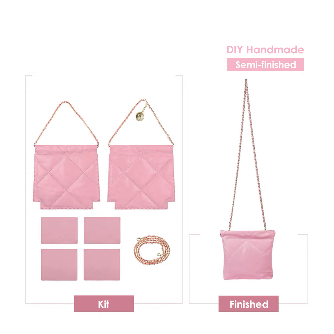 G8activist® Quilted Leather Chain Purse DIY Kit - Image 11