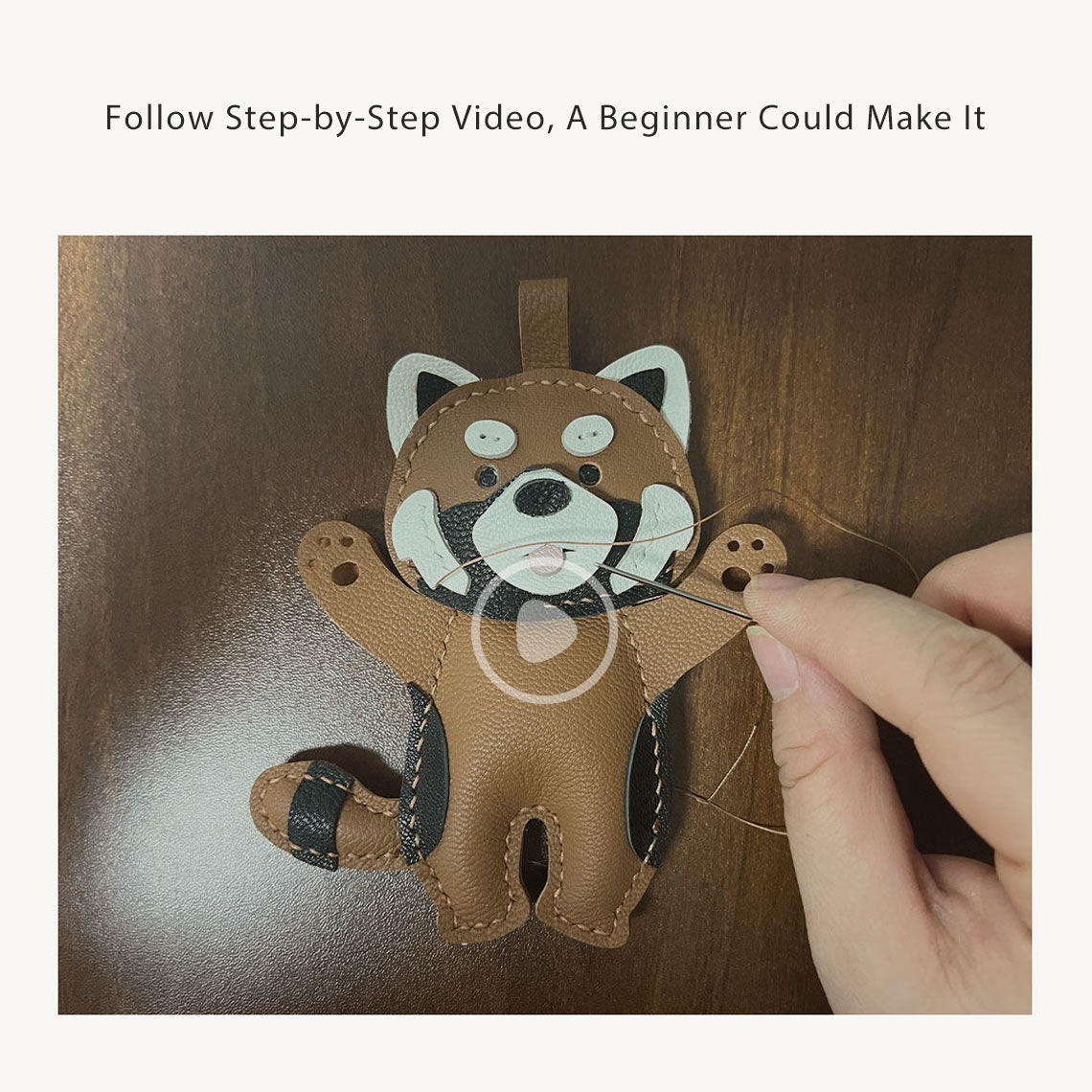 G8activist® Leather Raccoon Keychain Charm DIY Kit - Image 8