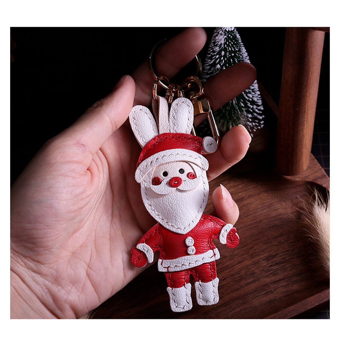 G8activist® Sheep Leather Christmas Santa Keychain DIY Kits - Image 4