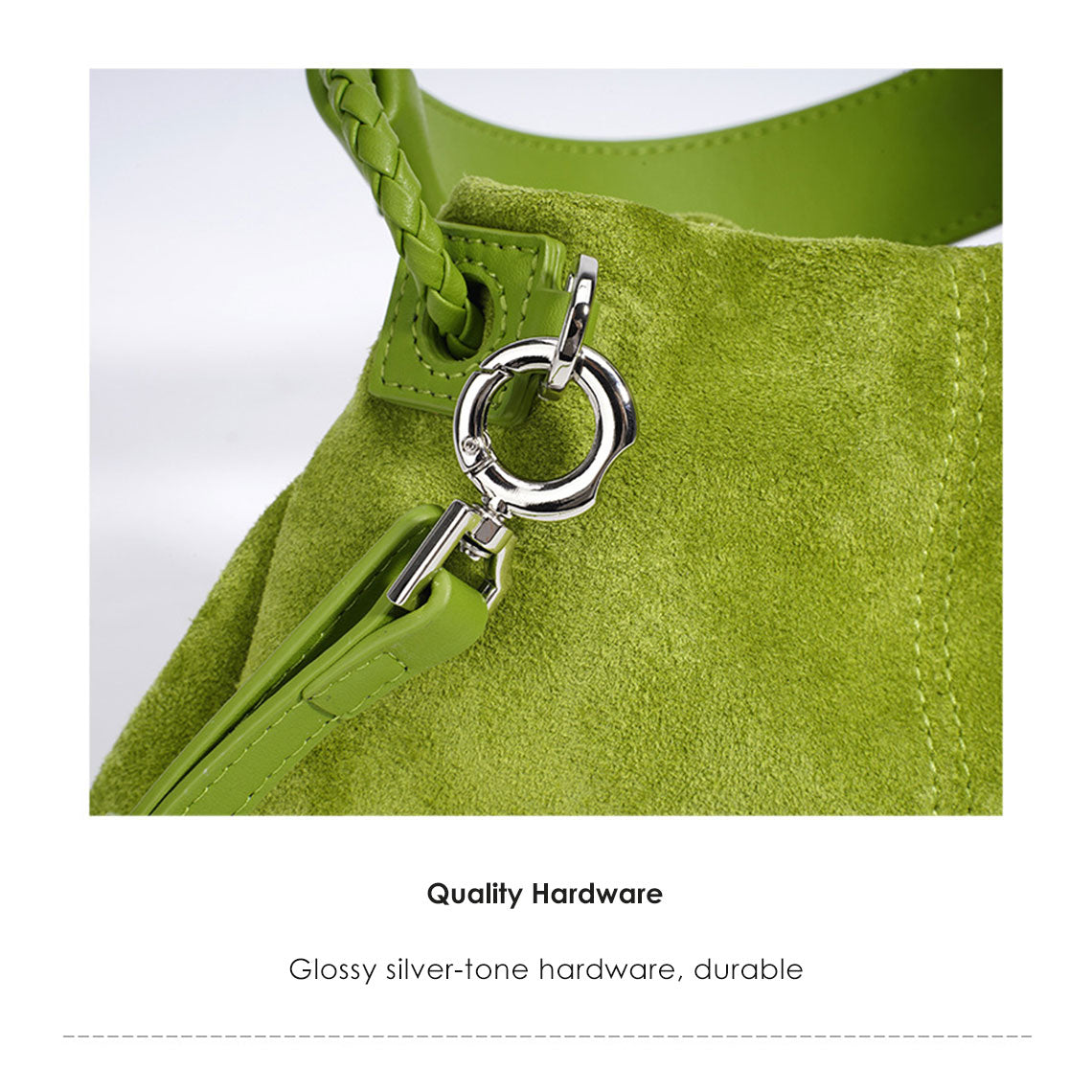 Suede Leather Summer Drawstring Shoulder Bag - Image 9