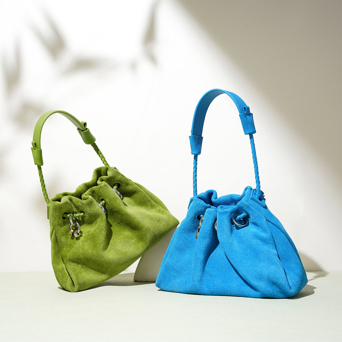 Suede Leather Summer Drawstring Shoulder Bag - Image 4