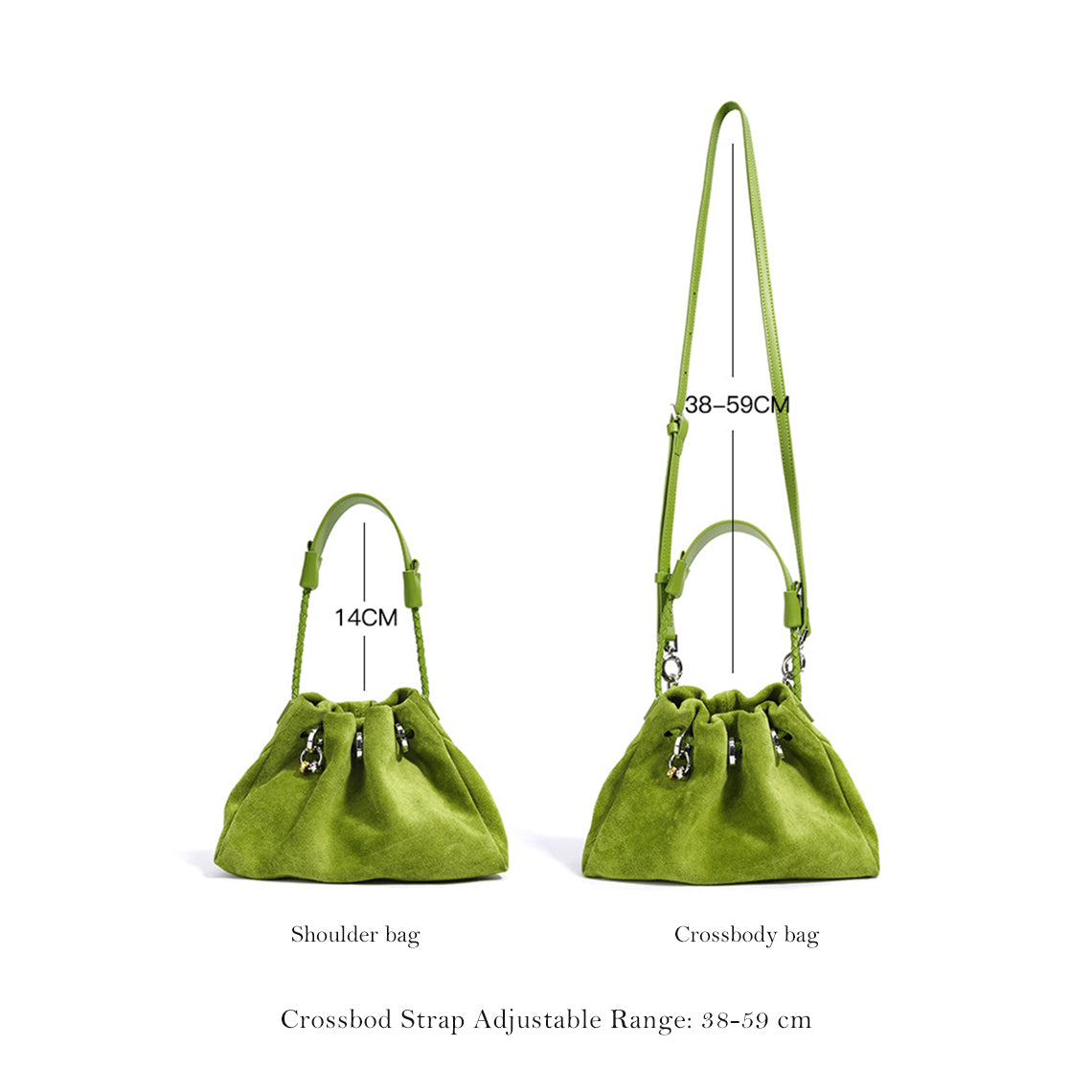 Suede Leather Summer Drawstring Shoulder Bag - Image 6