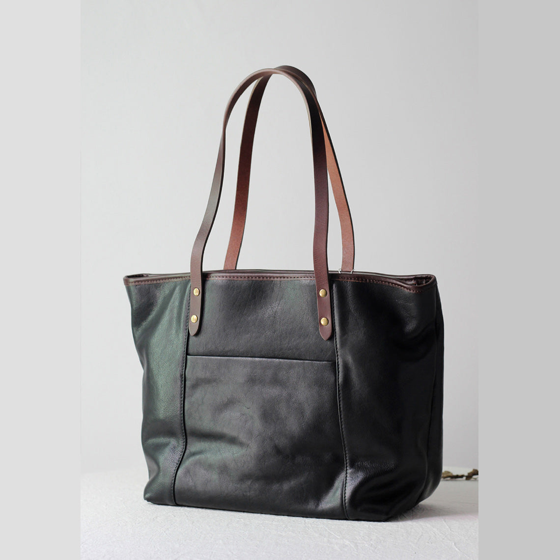 Vegetable Tanned Leather Classic Women Tote Bag - Image 3