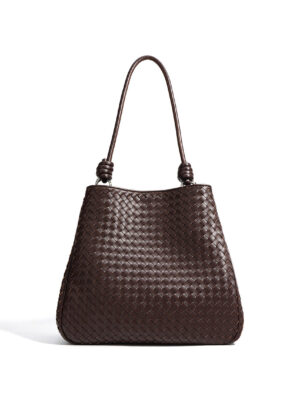 Leather Versatile Woven Tote Bag
