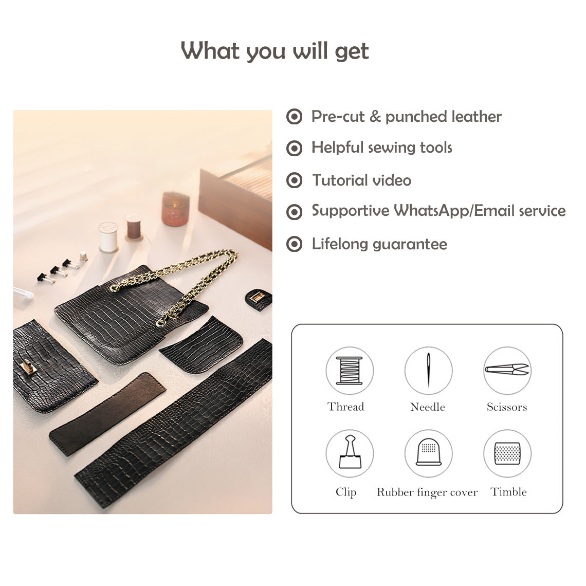 G8activist® Leather Small Chain Bag DIY Kit - Image 3