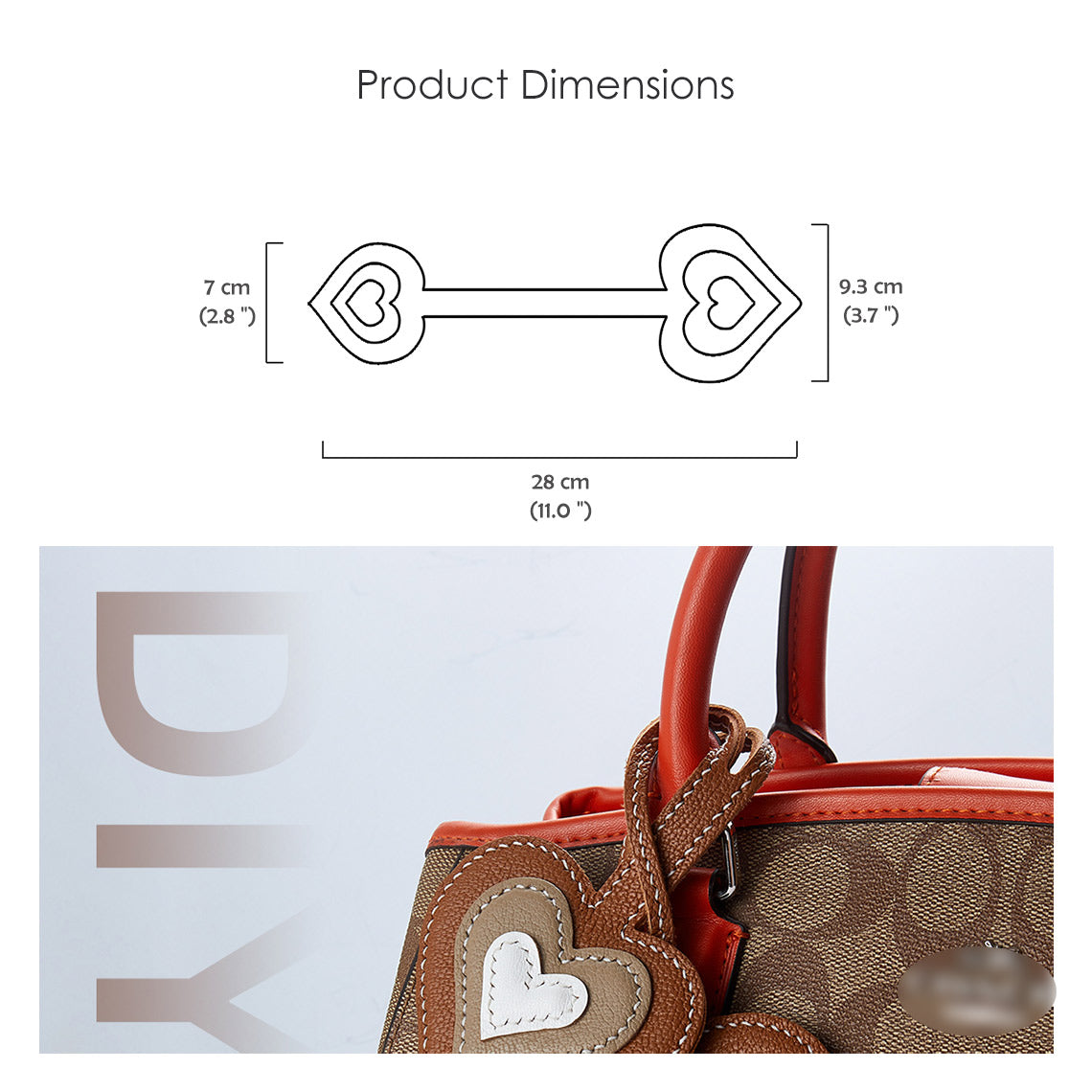 G8activist® Sheep Leather Double Heart Bag Charm DIY Kit - Image 5