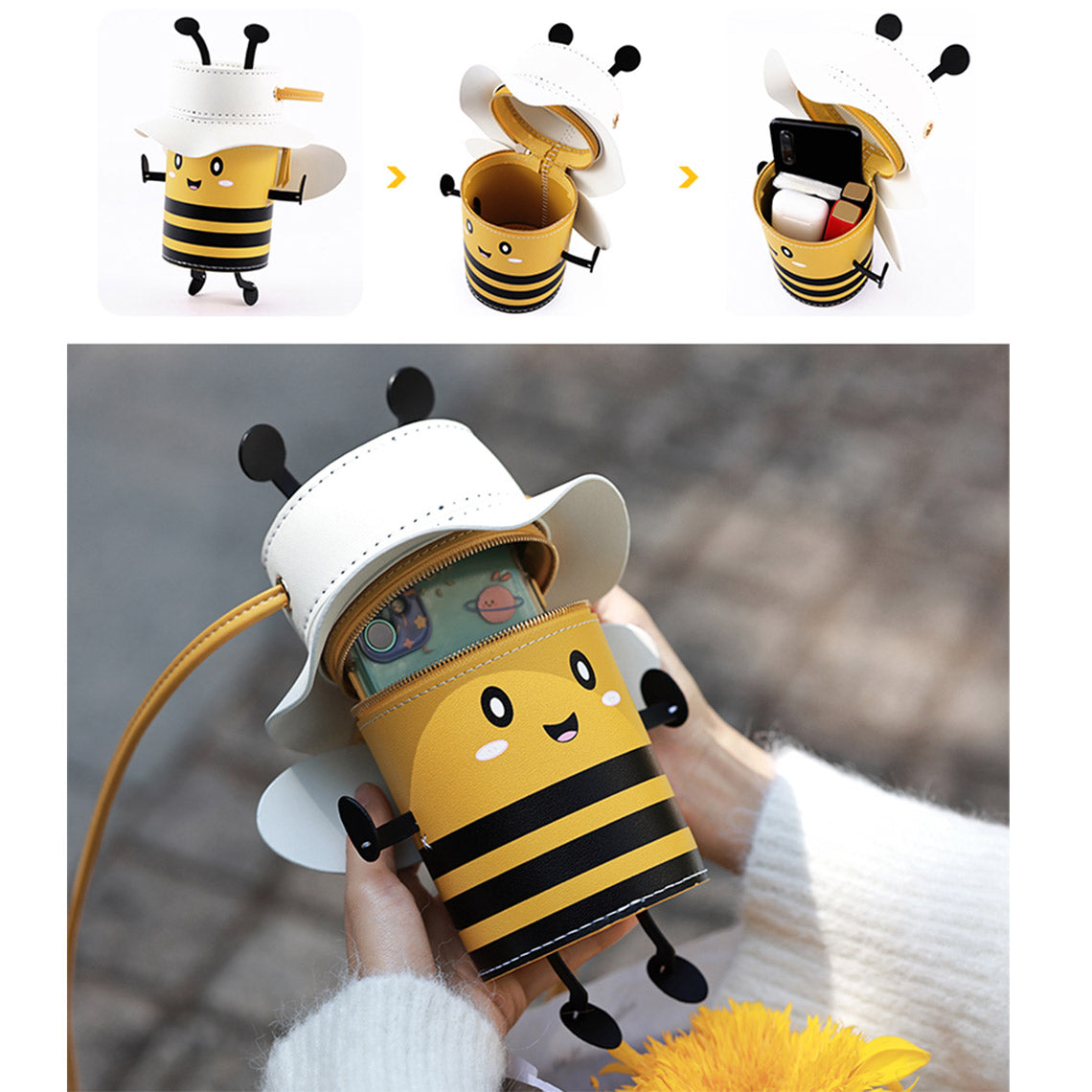 G8activist® Leather Lovely Bee Crossbody Bag For Kids DIY Kit - Image 4