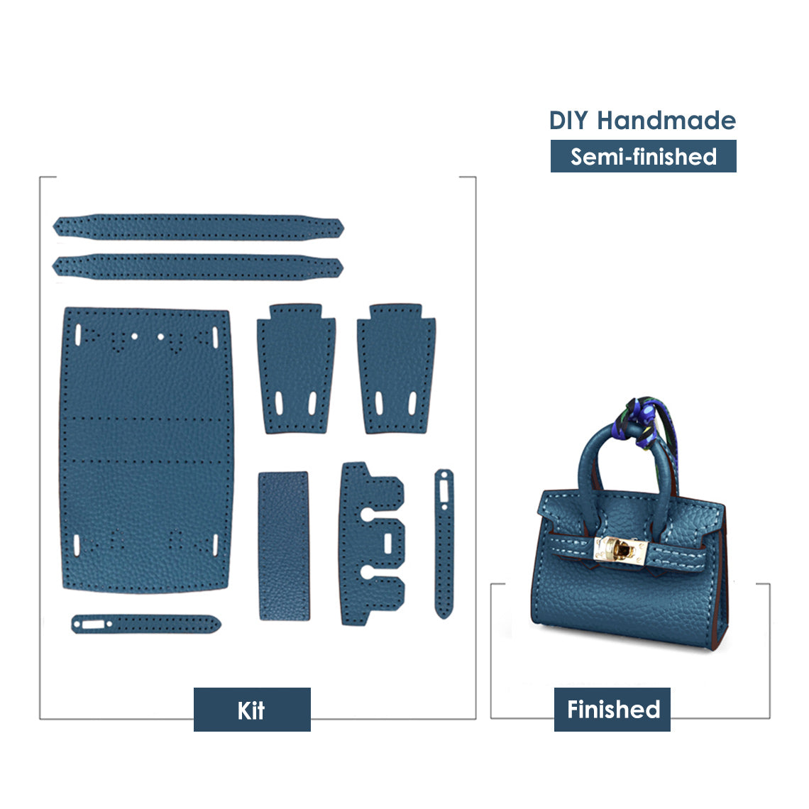 G8activist® Top Grain Leather Mini Birk Bag Charm DIY Kit - Image 12