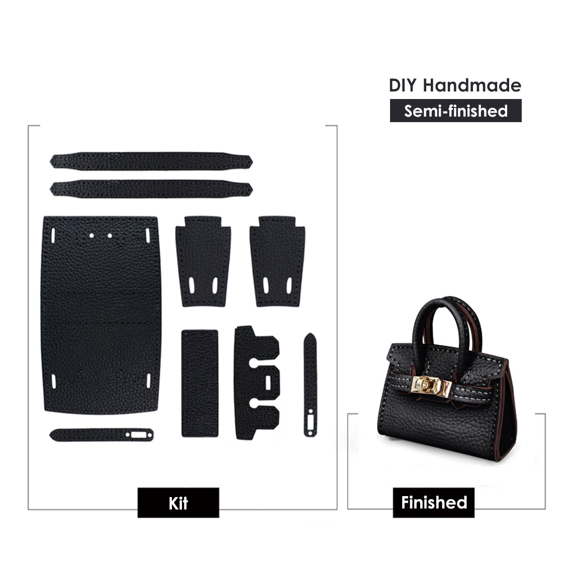 G8activist® Top Grain Leather Mini Birk Bag Charm DIY Kit - Image 13