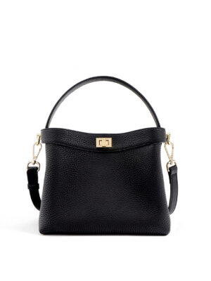 Top Grain Leather Top Handle Small Bucket Bag