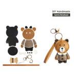 G8activist® Leather Brown Bear Keychain Charm DIY Kit