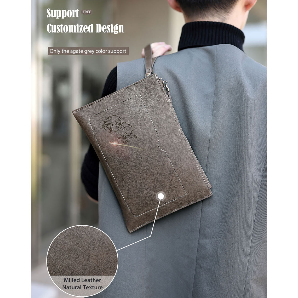 G8activist® Top Grain Leather Men Clutch Bag DIY Kit - Image 10