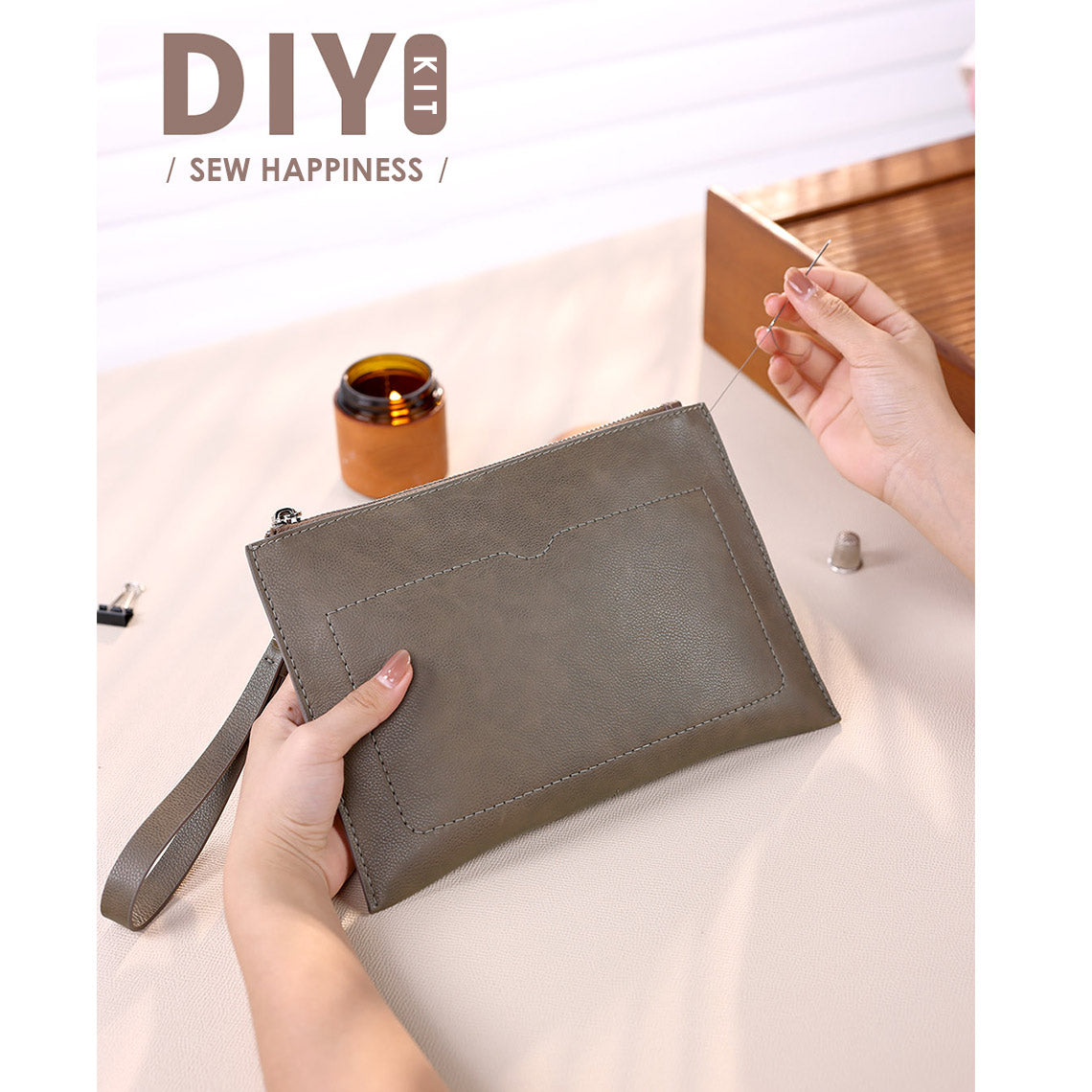 G8activist® Top Grain Leather Men Clutch Bag DIY Kit - Image 5